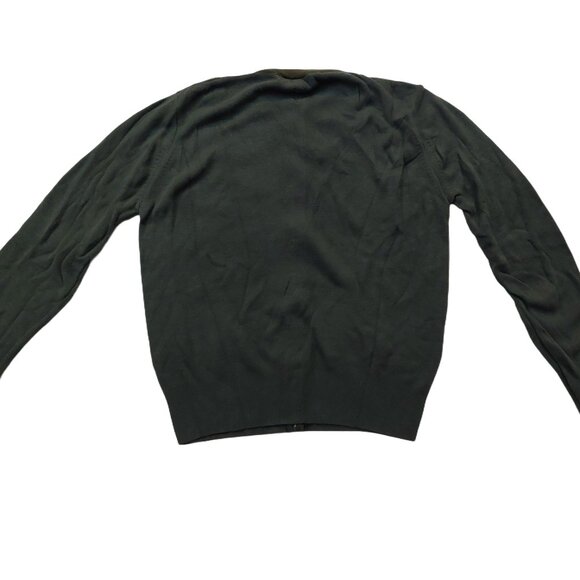 Vintage 1940s-1950s Dark Army Green Long Sleeve Knit Cardigan Sweater - Picture 7 of 10